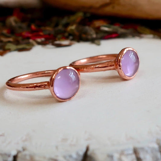 Lavender Amethyst Copper Ring