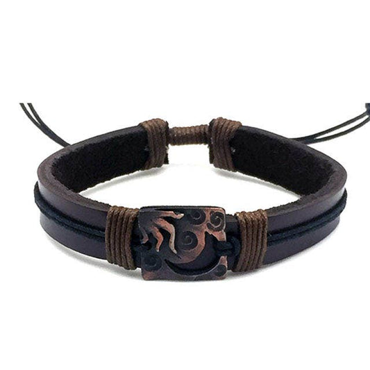 Pewter Adjustable Leather Bracelet