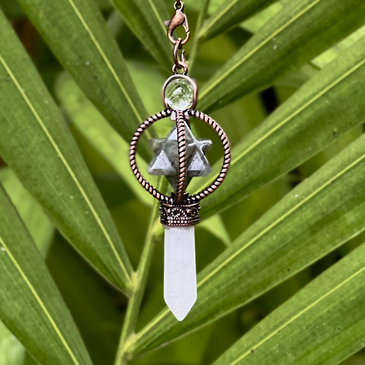 Labradorite Merkaba Copper Pendulum - "Moon Energy"