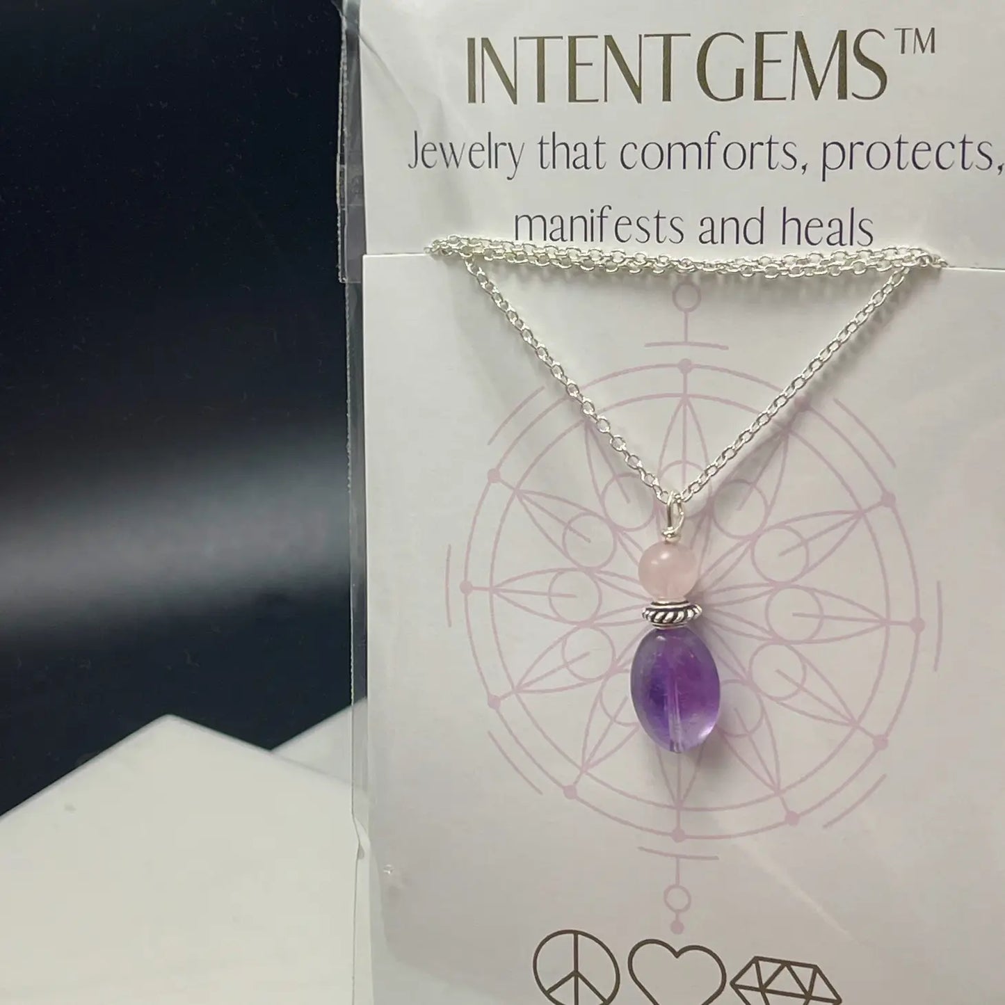 Intent Gems - Rose Quartz & Amethyst Necklace