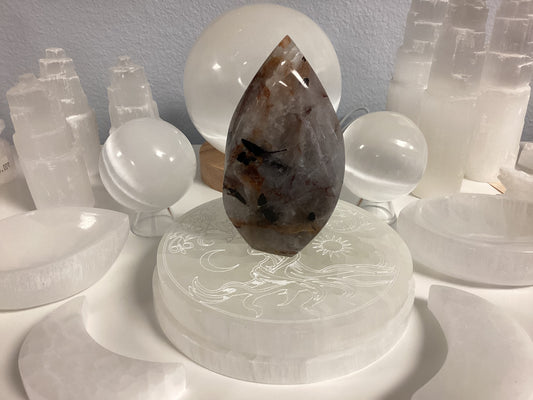 Flame - Hematoid Quartz w/ Tourmaline Inclusions