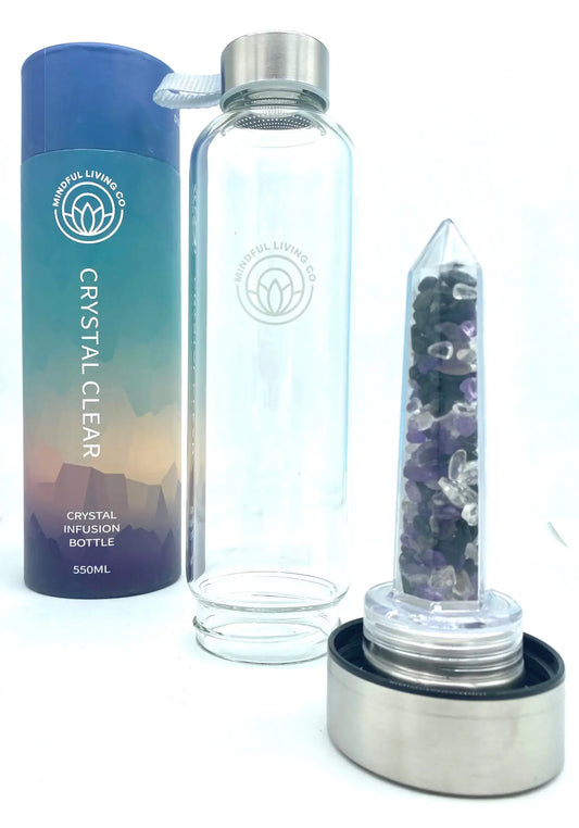 Crystal Clear Water Bottle - Grounding & Protection Blend