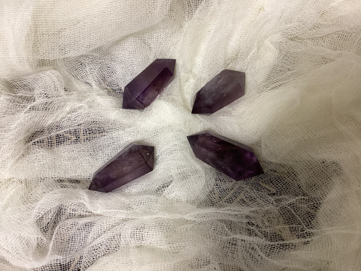 Natural Double Terminated Amethyst Obelisks