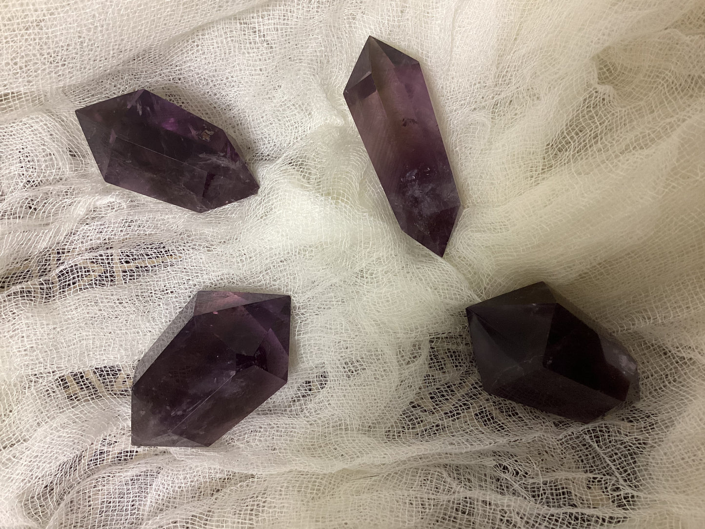 Natural Double Terminated Amethyst Obelisks