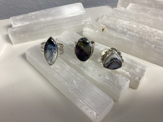 Dendrite Opal Sterling Silver Boho Ring