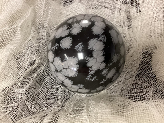 Snowflake Obsidian Sphere