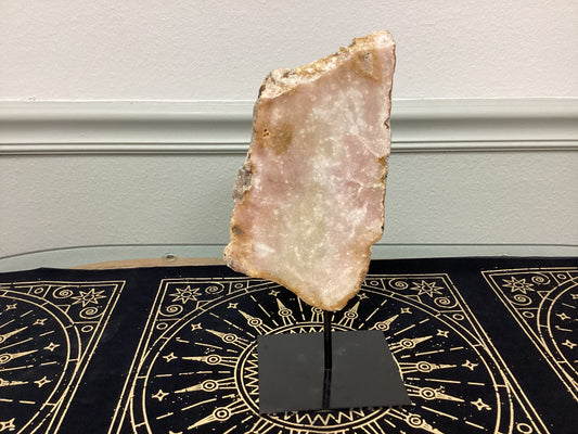 Pink Amethyst Slice on Stand - Large