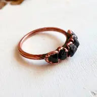 Black Tourmaline Multi Stone Copper Ring