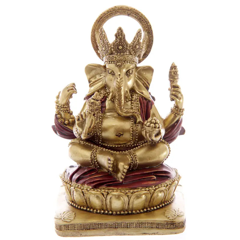 Gold and Red Ganesh Statue