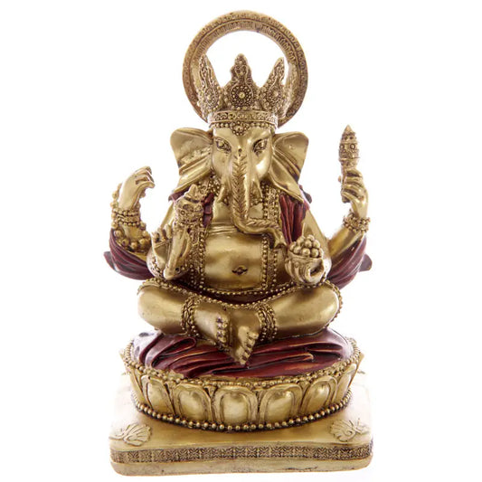 Gold and Red Ganesh Statue