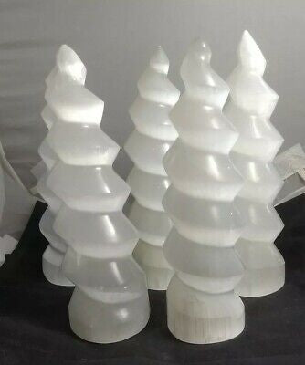 Selenite Spiral Tower - Large