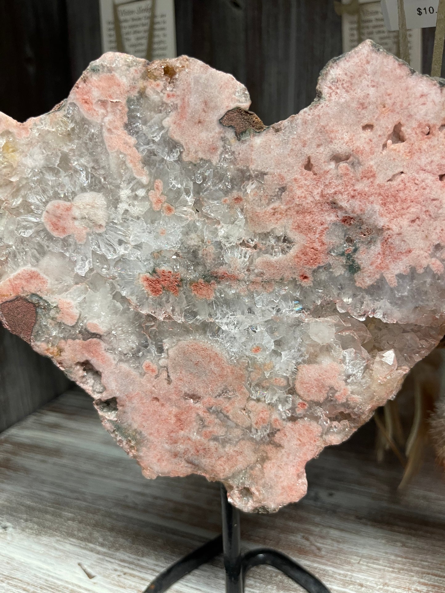 Pink Amethyst Slice on Stand - Medium