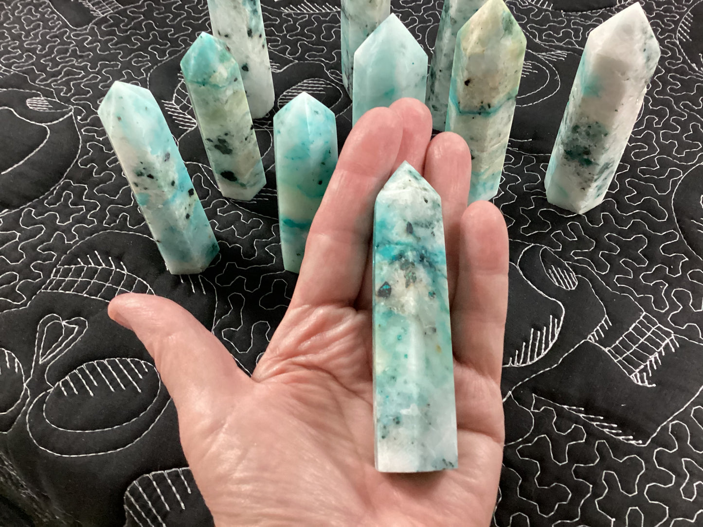 Phoenix Stone/Chrysocolla Obelisk Tower Point