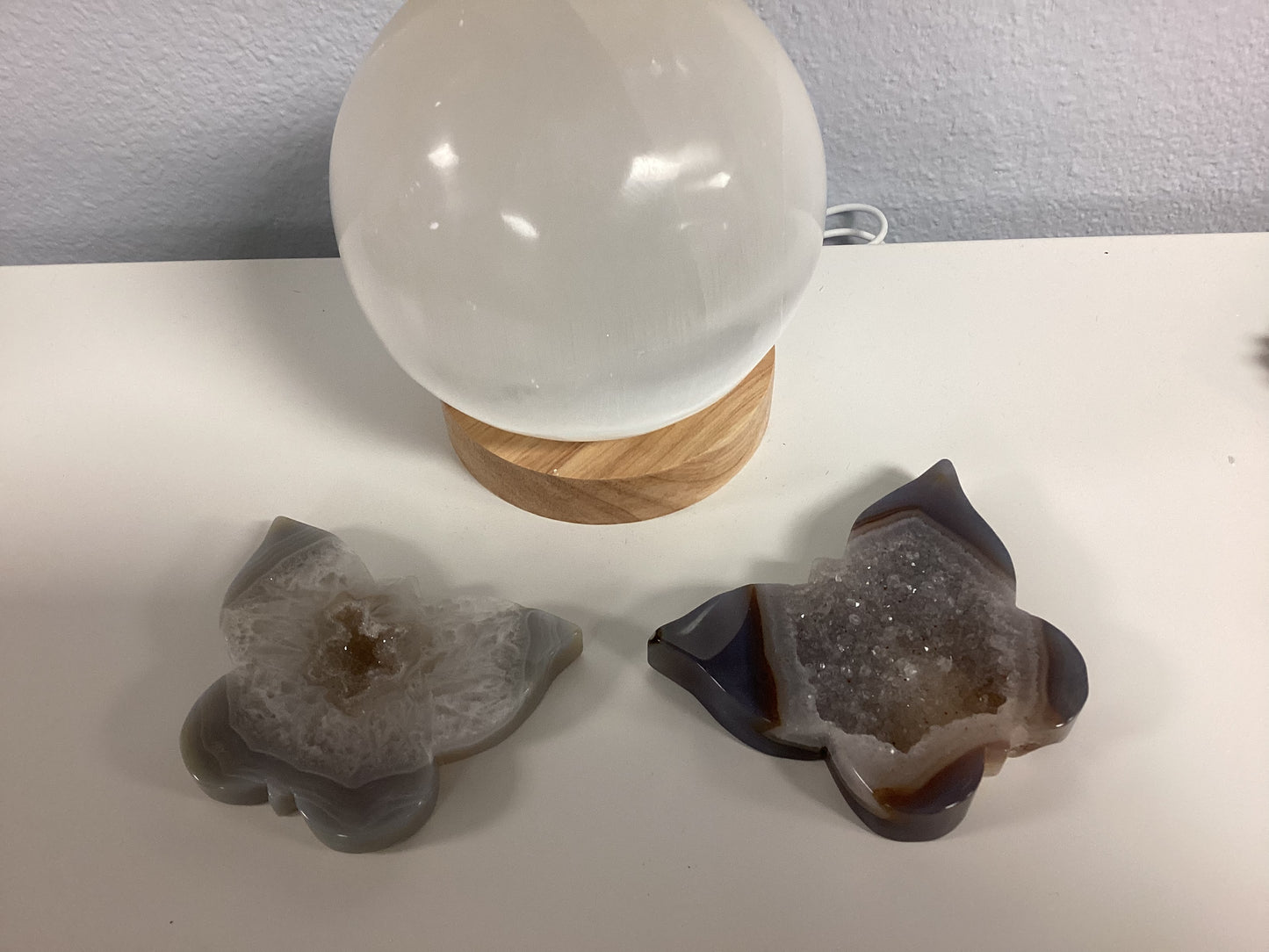 Natural Druzy Agate Butterfly Crystals