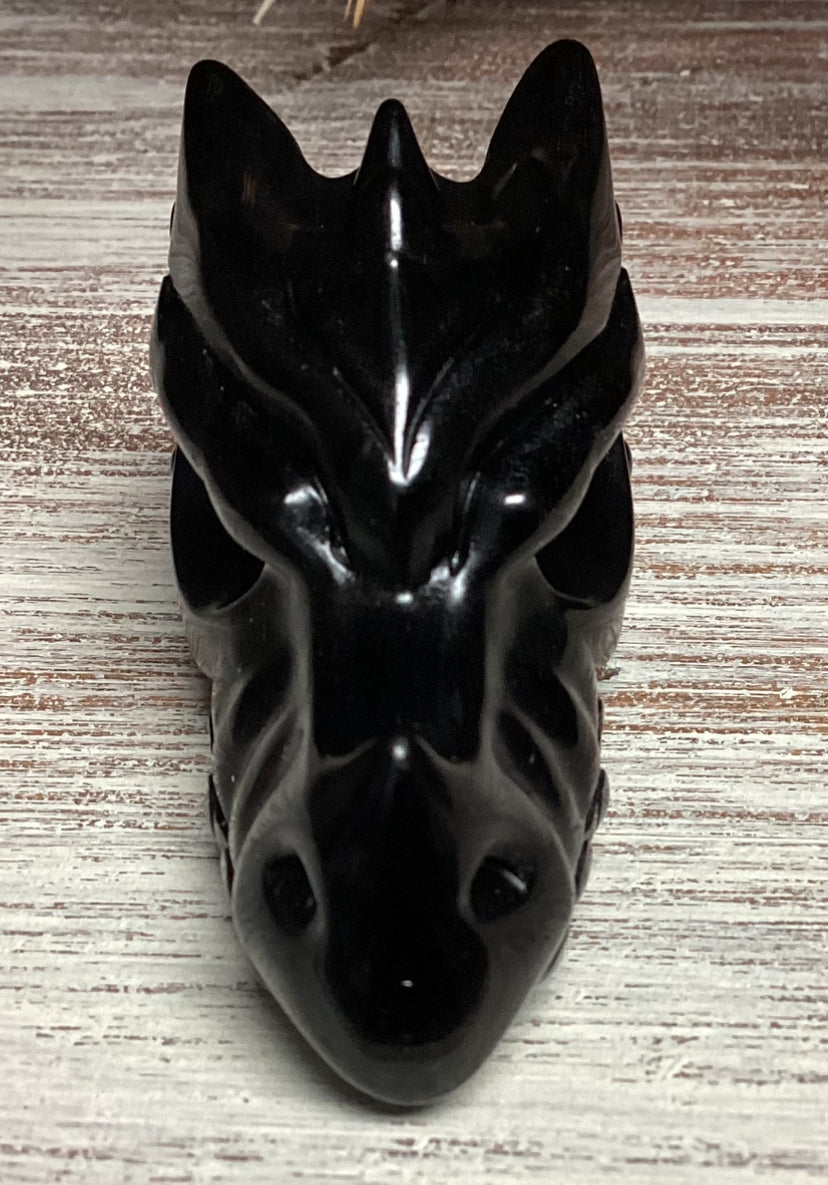 Black Obsidian Dragon Heads