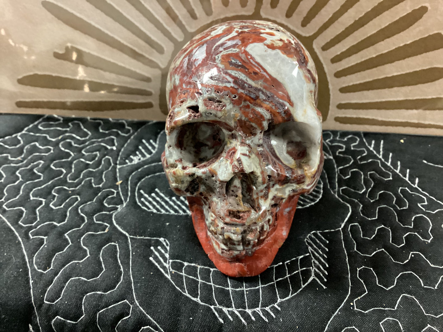 Red Agate Crystal Skull