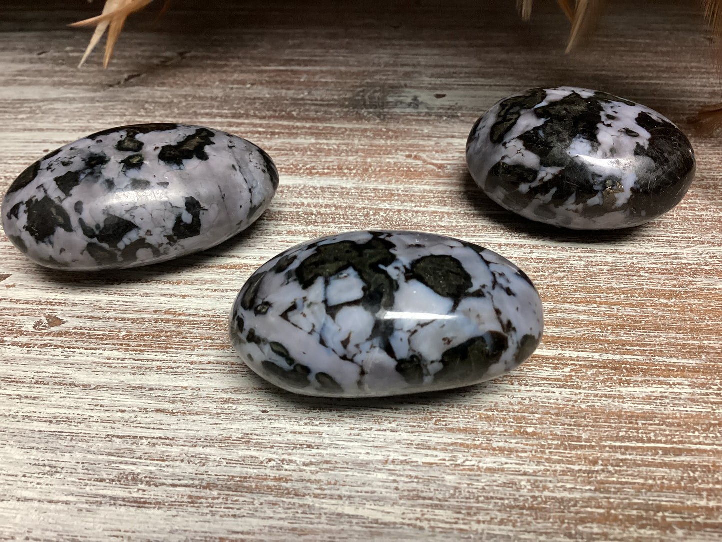 Indigo Gabbro Crystal Palm Stones