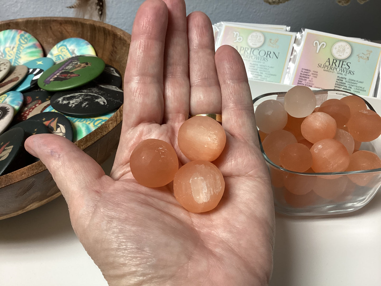Orange Selenite Spheres