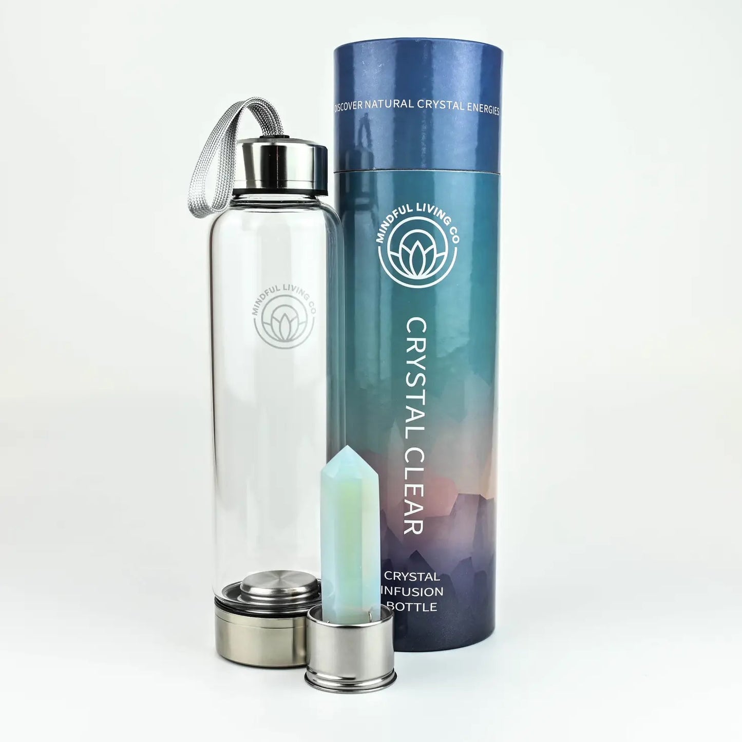 Crystal Clear Water Bottle with Opal Wand Insert