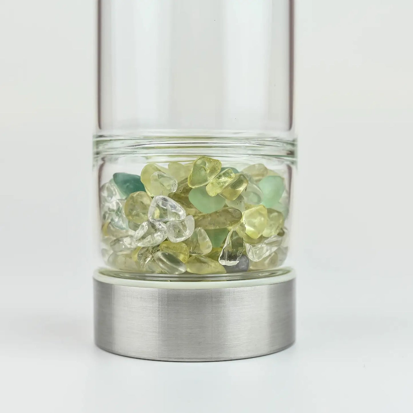 Crystal Clear Water Bottle with Crystal Stones - Luck & Prosperity