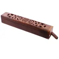 Sheesham Wood Carved Ashcatcher Sticks & Cones Burner Box