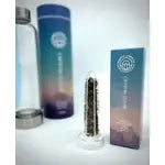 Crystal Clear Water Bottle with Tiger Eye Chips Insert