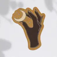 Celestial hands sticker- moon