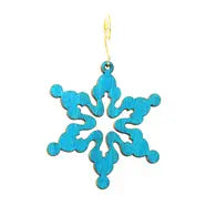 Cloudy Snowflake Wood Ornament