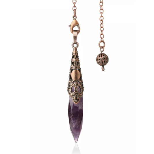 Amethyst Copper Pendulum -  "Spiritual Protection"