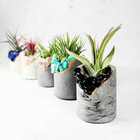 Abigail Geode Concrete Air Plant Pot | Small Stone Vessel