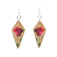 Final rose bamboo earrings