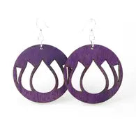 Flower petal earrings purple