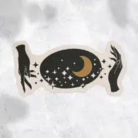 Hands and moon sticker