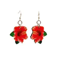 Vibrant Hibiscus Blossoms Earrings