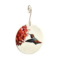 Hummingbird and Flowers Paper Ornament