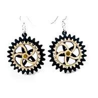 Kinetic Gear Earrings - Black/Natural