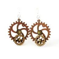 Kinetic Gear Earrings - Cinnamon/Tan