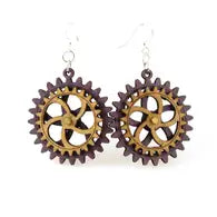 Kinetic Gear Earrings - Purple/Tan