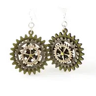 Kinetic Gear Earrings - Green/Gray