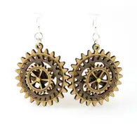 Kinetic Gear Earrings - Brown/Tan