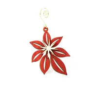 Poinsettia Wood Ornament