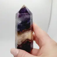 Rainbow fluorite crystal tower point metaphysical reiki spa