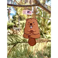 Yoga Beaver Paper Ornament